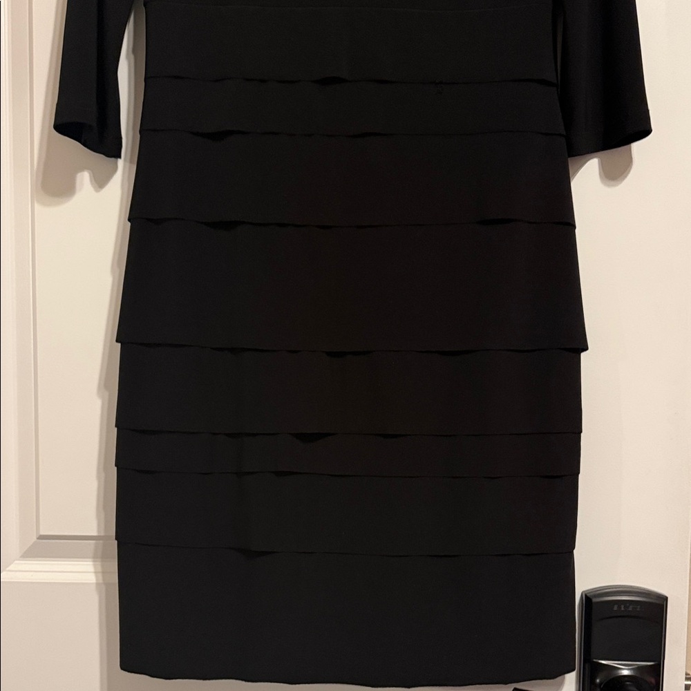 Joseph Ribkoff Black Tiered Long Sleeve Dress - Picture 4 of 7